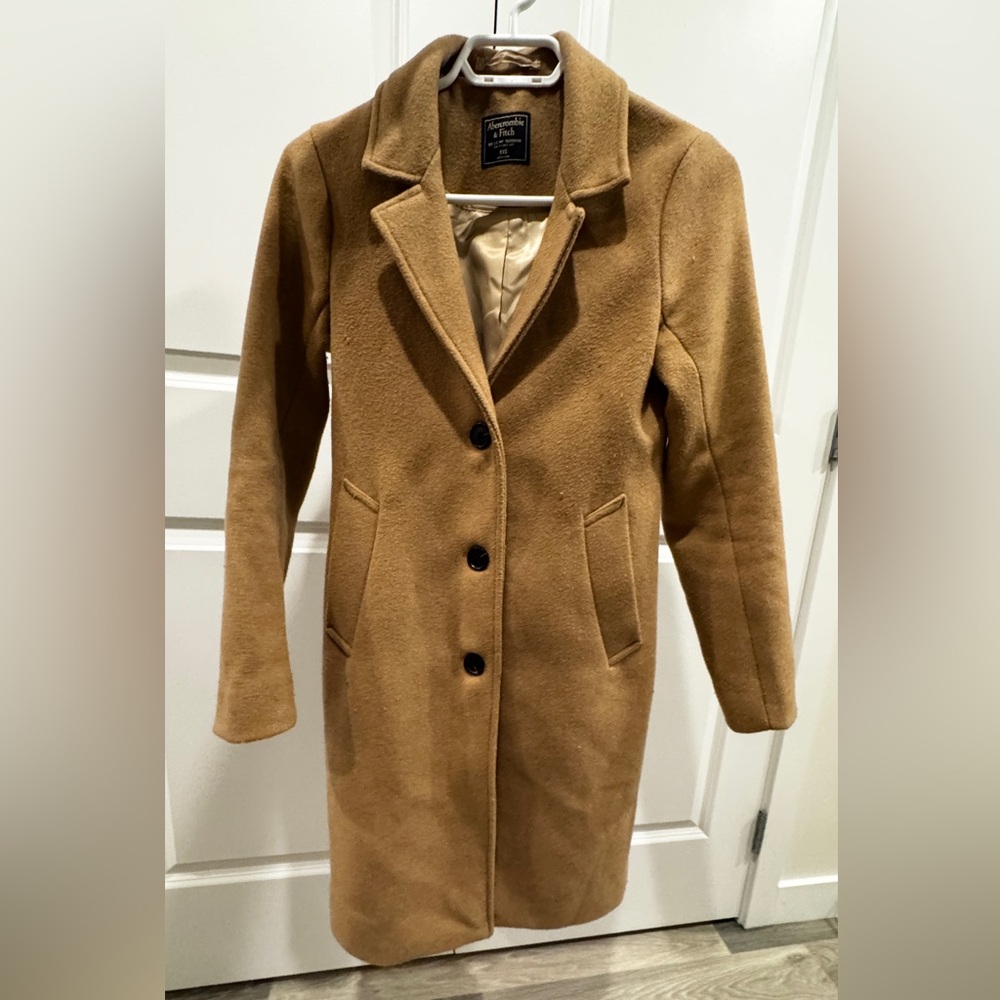 Abercrombie & Fitch Camel Wool Coat